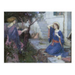 Annunciation by JW Waterhouse, Victorian Religious Postcard