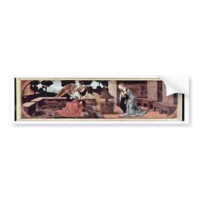 Annunciation By Lorenzo Di Credi O Leonardo Da Vin Bumper Stickers by Artcollection