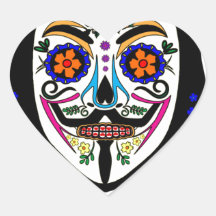 ANONYMOUS Day of the Dead 6 Anon Mask Sugar skull Sticker