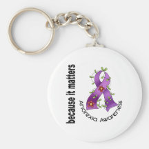 Anorexia Flower Ribbon 3 Keychains