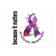 Anorexia Flower Ribbon 3 Postcard