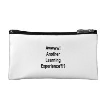 another learning experience black text cosmetic bag