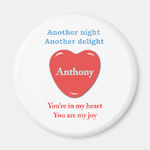 Another night another delight Anthony w.o racecars Fridge Magnet