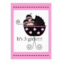 anouncement...it's 3 girls personalized invite