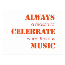 ansichtkaart, always a reason to celebrate...music wenskaart