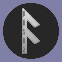Ansuz Rune grey stickers