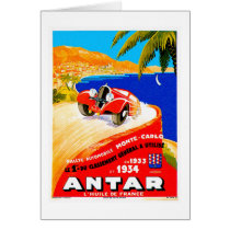Antar Gas ~ Vintage Auto Road Race Ad Greeting Cards