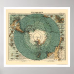 Antarctica Map 1912 posters