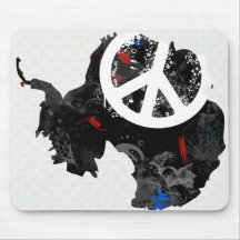 Antarctica Trendy Peace Sign with Antartican map Mouse Pads