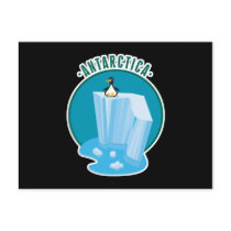 antartica penguin design post card