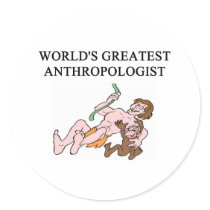 anthropology joke round sticker