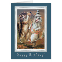 Anthropomorphic Cats Throwing Confetti