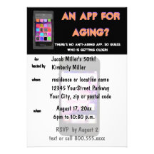 Anti Aging Phone App 50th Birthday Custom Announcement