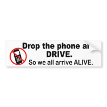 Anti-Cell Phone & Driving Bumper Sticker