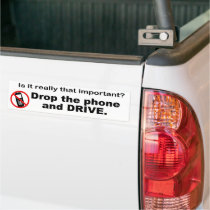 Anti Cellphoning and Driving Bumper Sticker