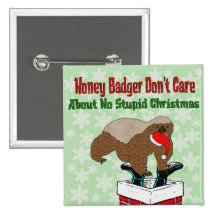 Anti-Christmas Honey Badger Buttons