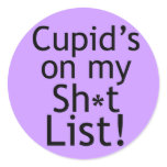 Anti Cupid Gifts Round Stickers