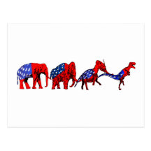 Anti-GOP Anti-Republican Evolution Satire Postcard