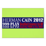 Anti Herman Cain 2012 President 999 PLAN Design Card
