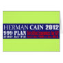 Anti Herman Cain 2012 President 999 PLAN Design Card