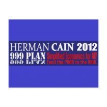 Anti Herman Cain 2012 President 999 PLAN Design Post Cards