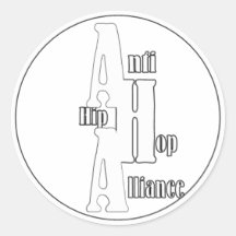 Anti+ Hip Hop Alliance plus sticker (white) Autocollants