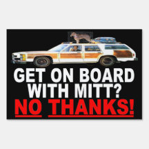 Anti Mitt Romney Dog On Roof Lawn Sign
