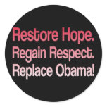 Anti Obama 2012 Election Round Sticker