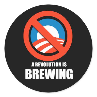 Anti-Obama - a revolution is brewing Sticker by antiobama