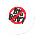 Anti-Obama - Anti- Big Government T-SHIRT Round Stickers