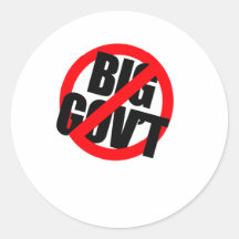 Anti-Obama - Anti- Big Government T-SHIRT Round Stickers