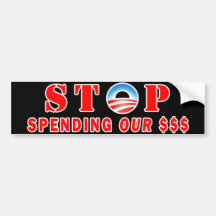 anti Obama "arrêt adhésif pour pare-chocs dépensan Autocollants Pour Voiture