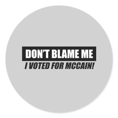 Anti-Obama Bumpersticker - Dont blame me I voted f by obamanation
