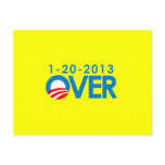 Anti-Obama Bumpersticker - Over 1-20-2013 postcards