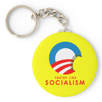 Anti-Obama Bumpersticker - Tastes like Socialism Keychain
