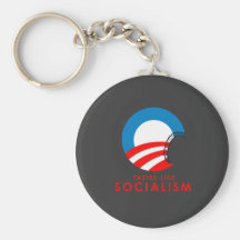 Anti-Obama Bumpersticker - Tastes like Socialism Keychains