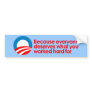 Anti-Obama - Everyone deserves what you work hard  Bumper Sticker
