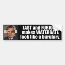 Anti Obama Fast and Furious Bumper Sticker