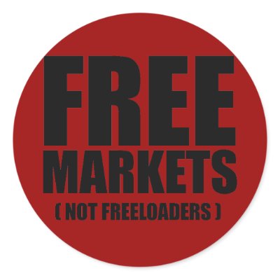 Anti-Obama - Free Markets not Freeloaders Round Stickers by antiobama