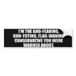 Anti-Obama - God fearing conservative Bumpersticke bumper stickers