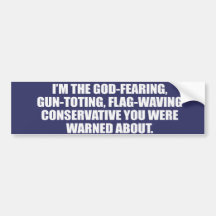 Anti-Obama - God fearing conservative Bumpersticke Bumper Stickers