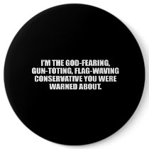 Anti-Obama - God fearing conservative Bumpersticke Pinback Button