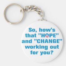 Anti Obama "Hope" and "Change" Keychain