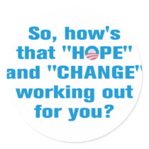 Anti Obama "Hope" and "Change" Sticker