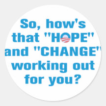 Anti Obama "Hope" and "Change" Sticker