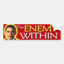anti Obama "l'ennemi chez" l'adhésif pour pare-cho Adhésifs Pour Voiture