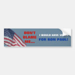 Anti Obama My Vote is for Ron Paul Political Bumper Stickers