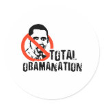 ANTI-OBAMA: OBAMANATION ROUND STICKER