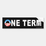anti Obama "One Term" Black Sticker Bumper Stickers