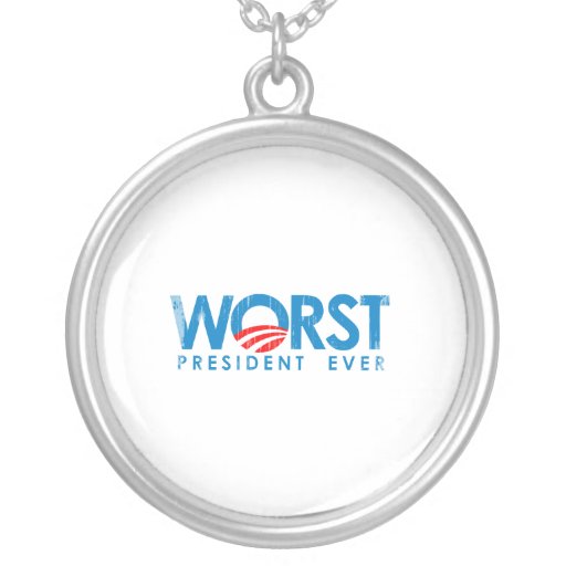 ANTI-OBAMA - PLUS MAUVAIS PRÉSIDENT EVER- Faded.pn Colliers Personnalisés